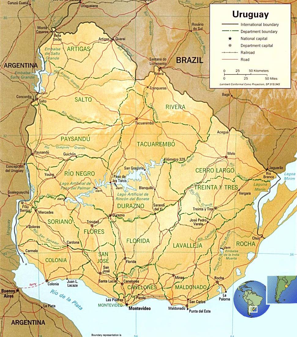 乌拉圭地图