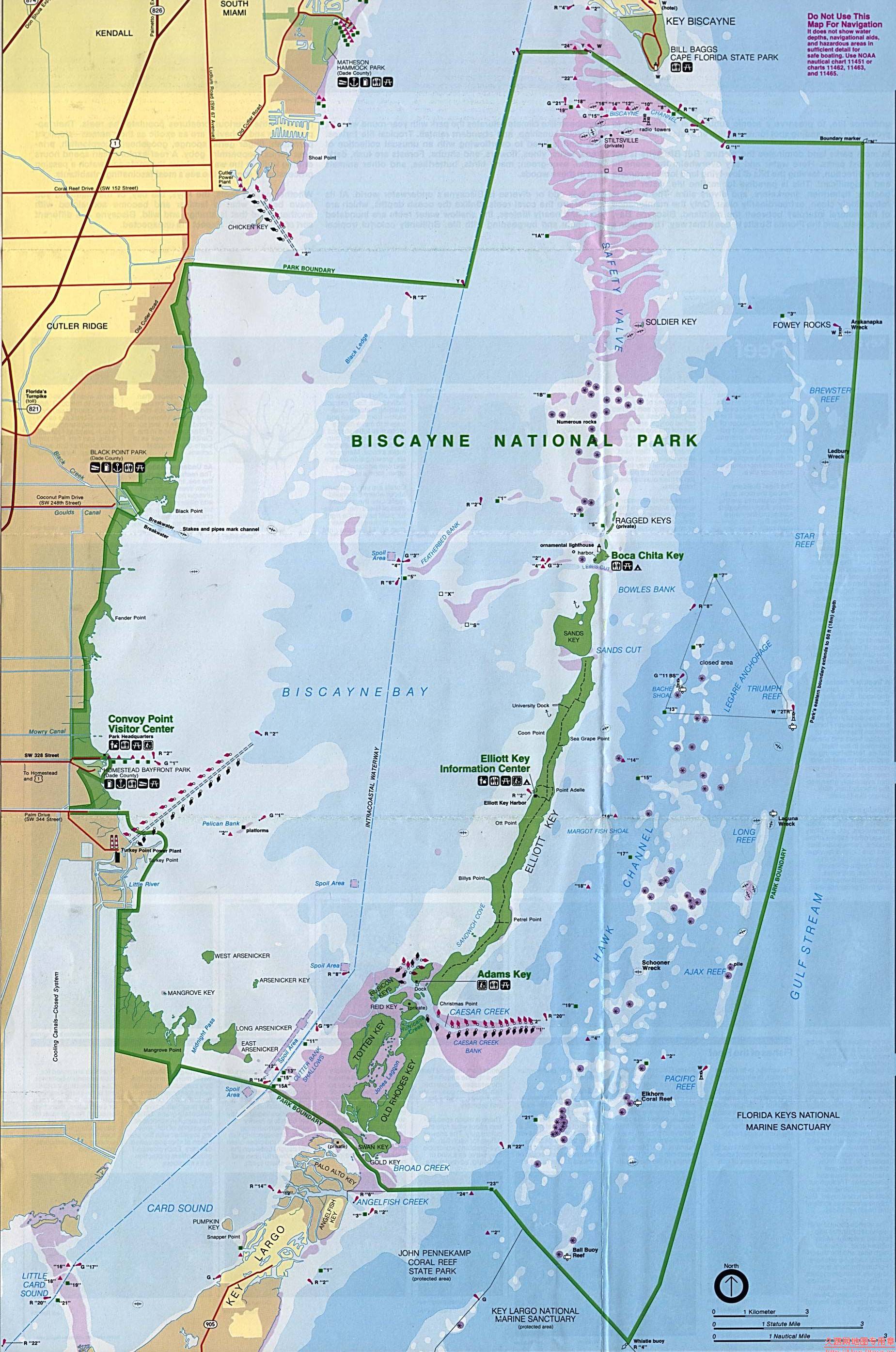 美国Florida州Biscayne National Park地图
