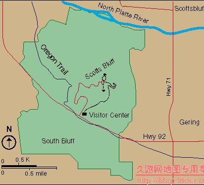 美国Nebraska州Scotts Bluff地图