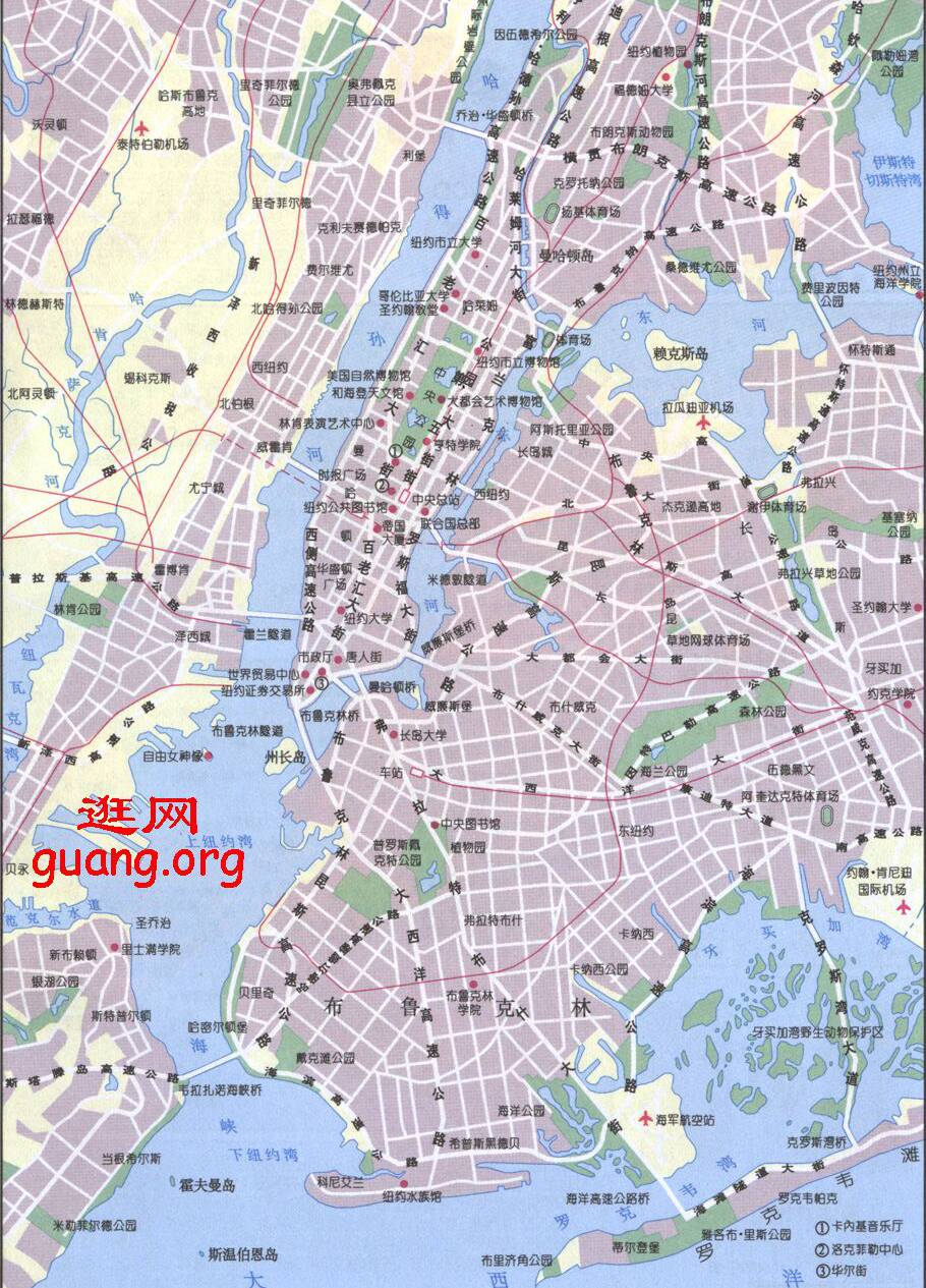 美国纽约交通地图