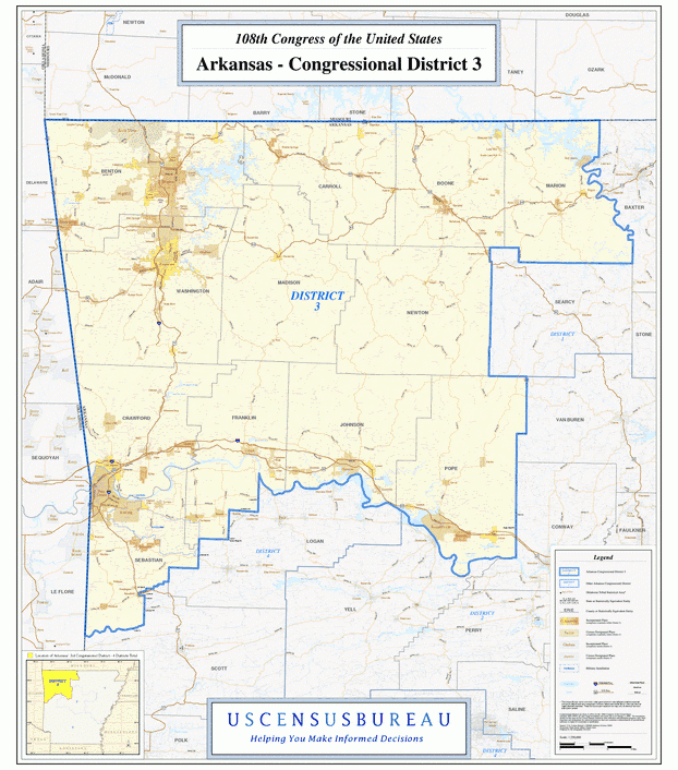 阿肯色州行政区划图