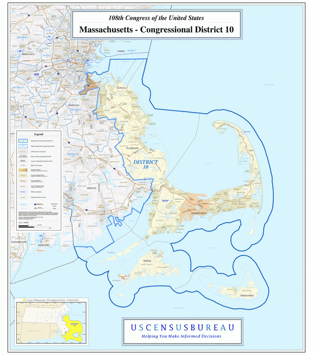 马萨诸塞州行政区划图