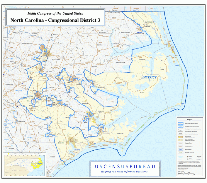 北卡罗来纳州行政区划图