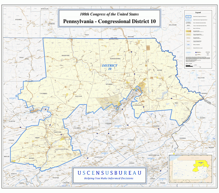 宾夕法尼亚州行政区划图