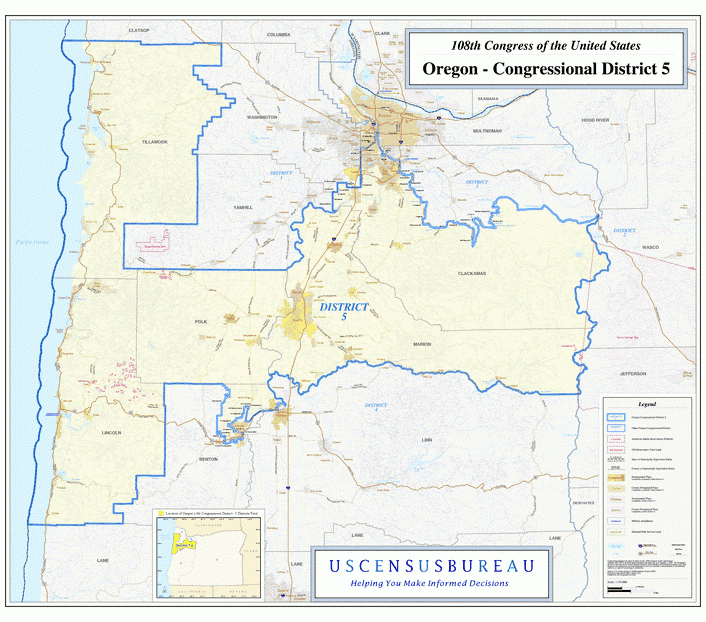 俄勒冈州地图(Oregon)
