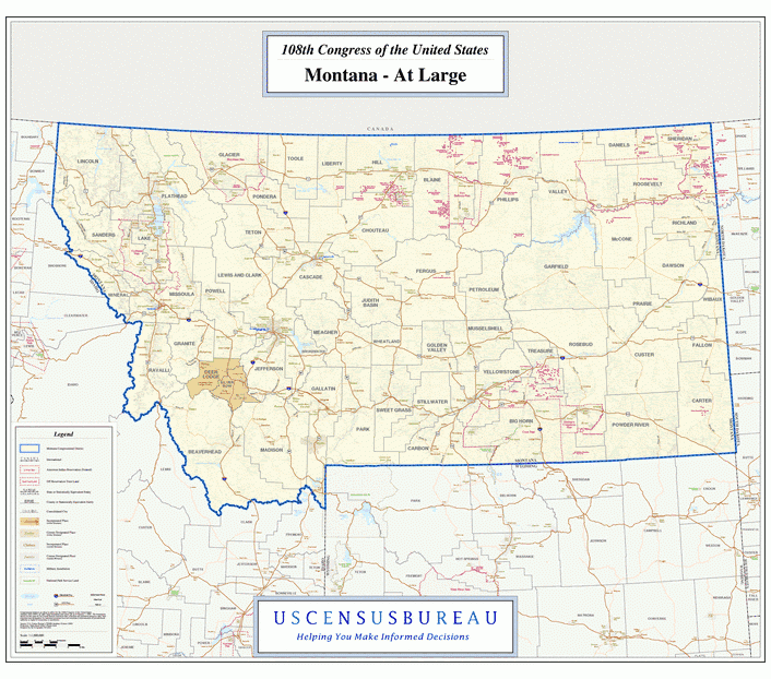 蒙大纳州(Montana)地图