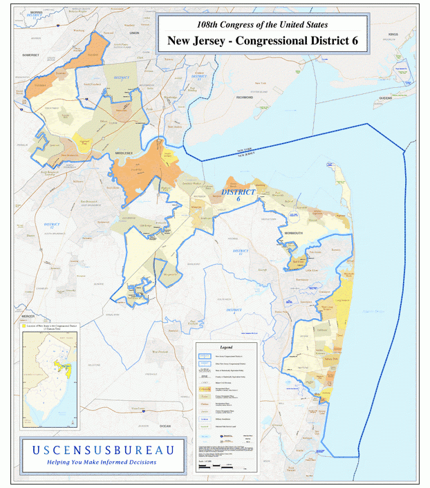 新泽西州(New Jersey)行政区划图