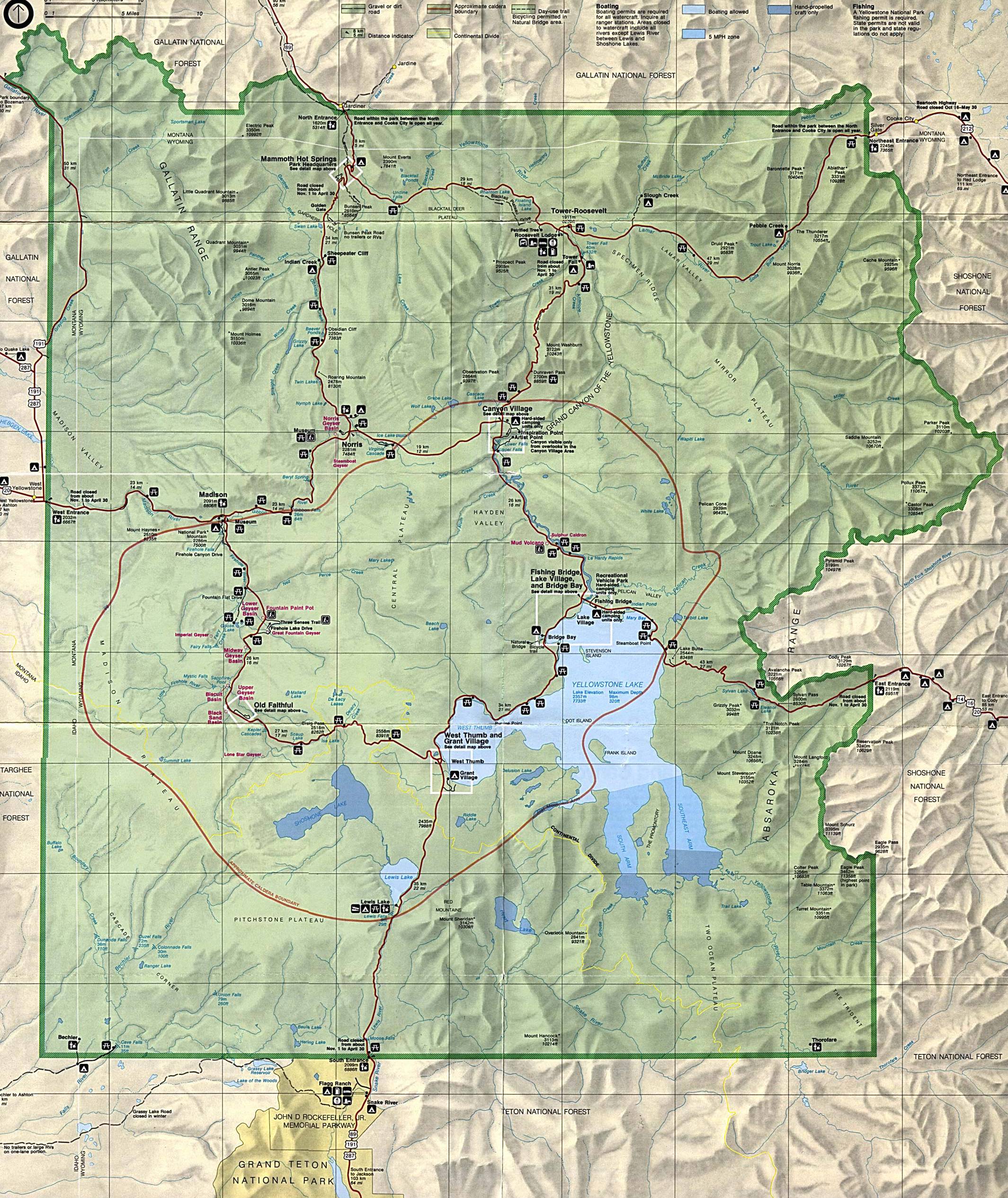 爱达荷州地图(Idaho)-Yellowstone National Park