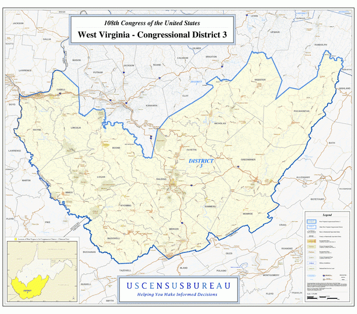 西弗吉尼亚地图 (West Virginia)
